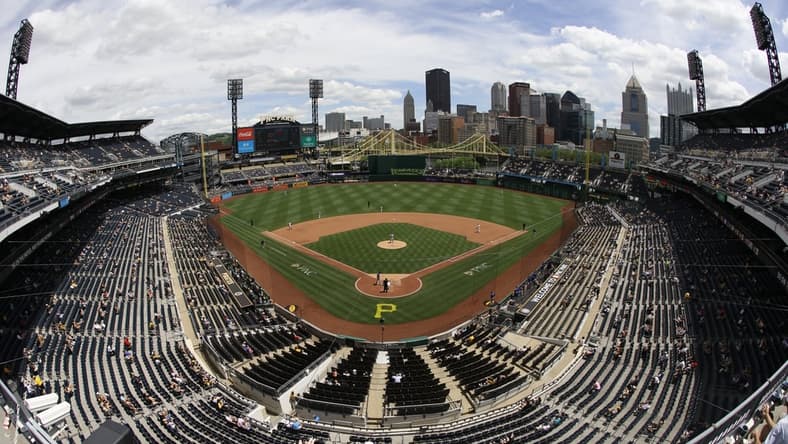 May 27, 2021; Pittsburgh, Pennsylvania, USA; General view as the Chicago Cubs bat against the Pittsburgh Pirates during the fifth inning at PNC Park. Mandatory Credit: Charles LeClaire-USA TODAY Sports