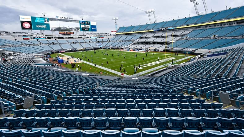 Sep 13, 2020; Jacksonville, Florida, USA; General view of the stadium prior to the game between the Jacksonville Jaguars and the Indianapolis Colts at TIAA Bank Field. Mandatory Credit: Douglas DeFelice-USA TODAY Sports
