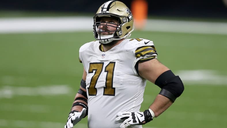 Dec 25, 2020; New Orleans, Louisiana, USA; New Orleans Saints offensive tackle Ryan Ramczyk (71) in the second half against the Minnesota Vikings at the Mercedes-Benz Superdome. Mandatory Credit: Chuck Cook-USA TODAY Sports