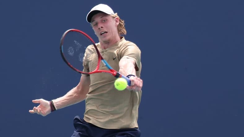 Mar 29, 2021; Miami, Florida, USA; Denis Shapovalov of Canada. Mandatory Credit: Geoff Burke-USA TODAY Sports
