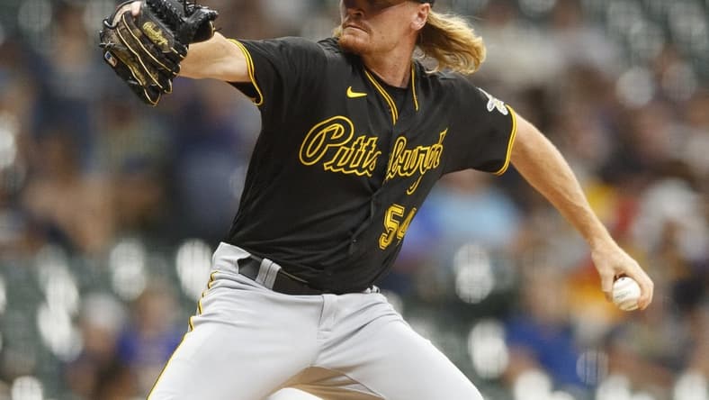 Jun 11, 2021; Milwaukee, Wisconsin, USA;  Pittsburgh Pirates pitcher Sam Howard (54) throws a pitch during the sixth inning against the Milwaukee Brewers at American Family Field. Mandatory Credit: Jeff Hanisch-USA TODAY Sports