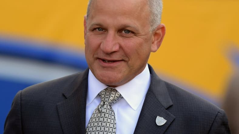 Oct 7, 2018; Carson, CA, USA; Oakland Raiders president Marc Badain attends a game against the Los Angeles Chargers at StubHub Center. Mandatory Credit: Kirby Lee-USA TODAY Sports