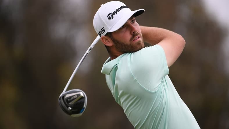 Jun 20, 2021; San Diego, California, USA; Matthew Wolff plays his shot from the 12th tee during the final round of the U.S. Open golf tournament at Torrey Pines Golf Course. Mandatory Credit: Orlando Ramirez-USA TODAY Sports