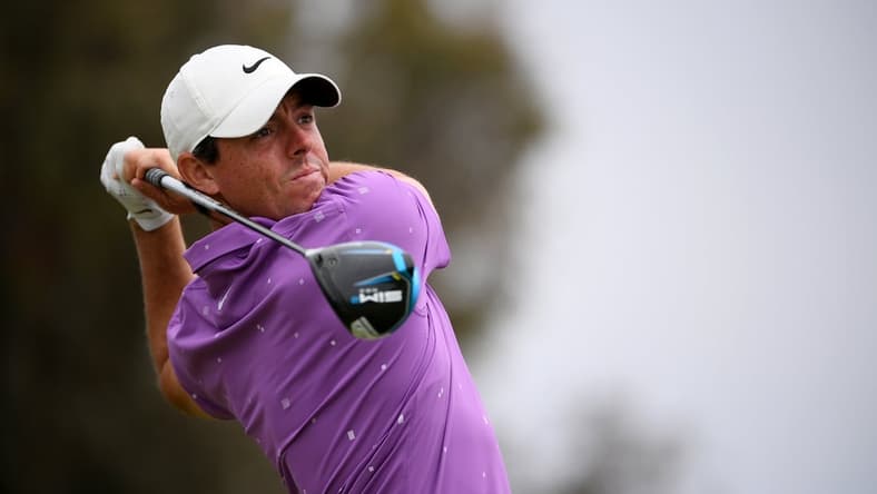 Jun 20, 2021; San Diego, California, USA; Rory McIlroy plays his shot from the 12th tee during the final round of the U.S. Open golf tournament at Torrey Pines Golf Course. Mandatory Credit: Orlando Ramirez-USA TODAY Sports