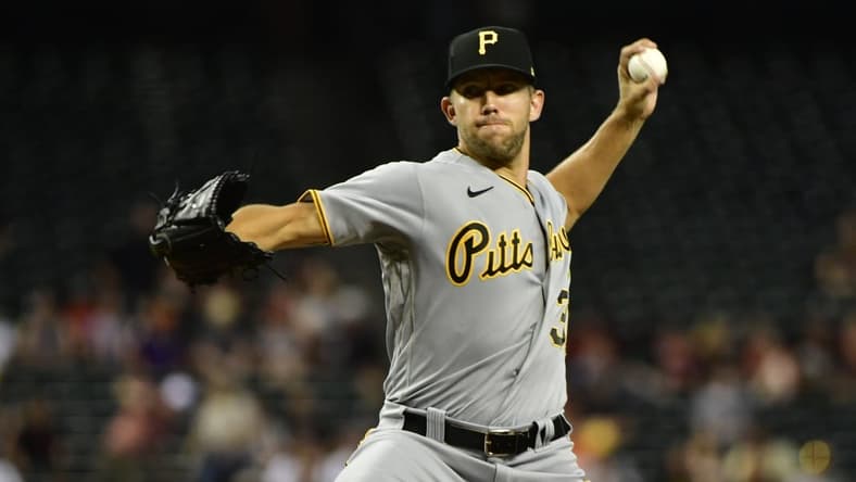 Jul 20, 2021; Phoenix, Arizona, USA;  Pittsburgh Pirates starting pitcher Tyler Anderson (31) throws in the first inning against the Arizona Diamondbacks at Chase Field. Mandatory Credit: Matt Kartozian-USA TODAY Sports