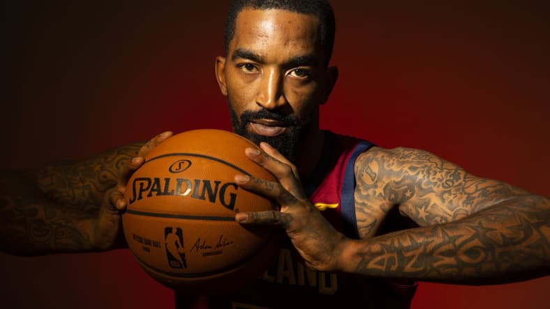 Sep 24, 2018; Cleveland, OH, USA; Cleveland Cavaliers guard J.R. Smith (5) poses during Cavs Media Day at Cleveland Clinic Courts. Mandatory Credit: Scott R. Galvin-USA TODAY Sports