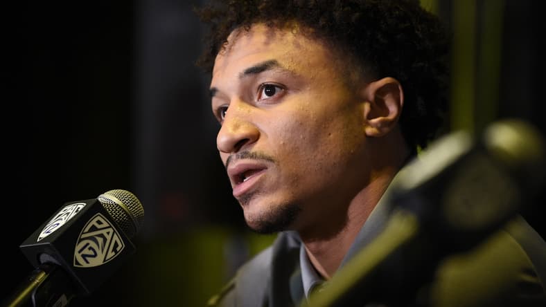 Jul 27, 2021; Hollywood, CA, USA; Arizona State Sun Devils defensive back Chase Lucas speaks with the media during the Pac-12 football Media Day at the W Hollywood. Mandatory Credit: Kelvin Kuo-USA TODAY Sports