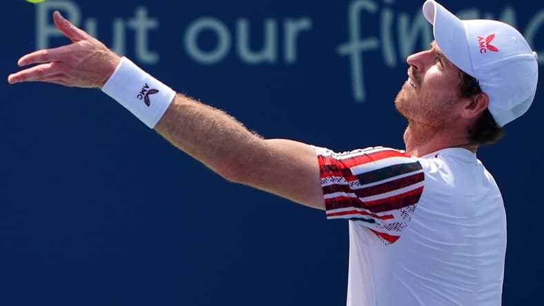 Andy Murray, of Great Britain, serves to Hubert Hurkacz, of Poland, Wednesday, Aug. 18, 2021, during the Western & Southern Open tennis tournament at the Lindner Family Tennis Center in Mason, Ohio.

Western Southern Open Tennis Tournament Aug 18