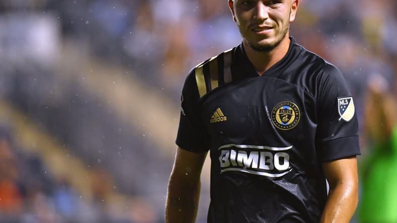 Aug 21, 2021; Chester, Pennsylvania, USA; Philadelphia Union defender Kai Wagner (27) against the CF Montr  al during the second half at Talen Energy Stadium. Mandatory Credit: Eric Hartline-USA TODAY Sports