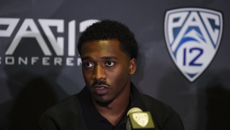 Jul 27, 2021; Hollywood, CA, USA; Colorado Buffaloes head coach Karl Dorrell, wide receiver Dimitri Stanley, linebacker Nate Landman speaks with the media during the Pac-12 football Media Day at the W Hollywood. Mandatory Credit: Kelvin Kuo-USA TODAY Sports