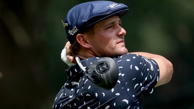 Bryson DeChambeau watches his tee shot of on the par 4, Hole No. 5 during the final round of the World Golf Championships FedEx-St. Jude Invitational on Sunday, August 8, 2021, at TPC Southwind in Memphis, Tenn.

Done Jrca8239