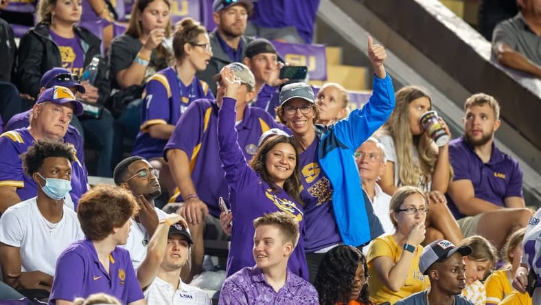The LSU Tigers take on the Auburn Tigers in Tiger Stadium. Saturday, Oct. 2, 2021.

Half 1 Lsu Vs Auburn Football Fans 1099