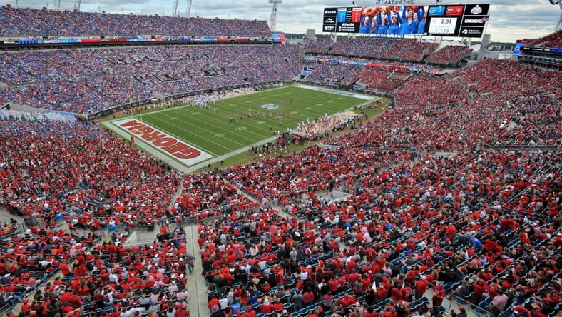 Oct 27, 2018; Jacksonville, FL, USA; The view from the Georgia side of the stadium during late first quarter action. Saturday   s annual Florida vs Georgia football game, October 27, 2018 at TIAA Bank Field in Jacksonville, FL. Bob Self-USA TODAY NETWORK

Ncaa Football Georgia Vs Florida