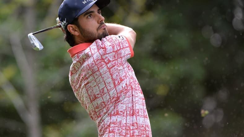 Feb 22, 2019; Mexico City, MEX; Abraham Ancer plays his shot from the seventh tee during the second round of the WGC - Mexico Championship golf tournament at Club de Golf Chapultepec. Mandatory Credit: Orlando Ramirez-USA TODAY Sports