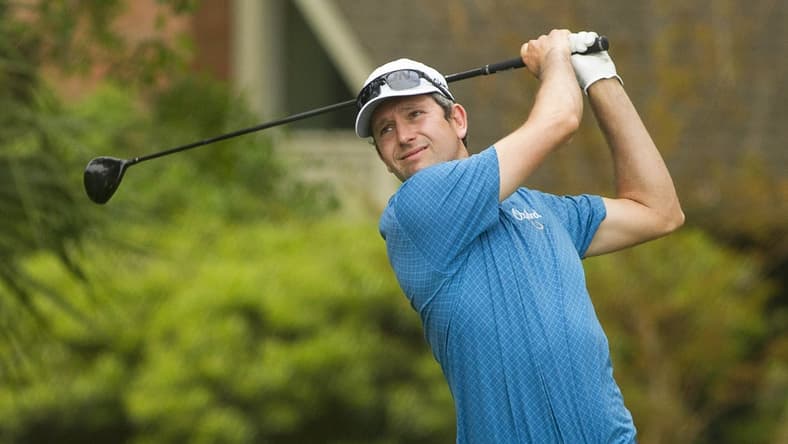 Apr 15, 2021; Hilton Head, South Carolina, USA; Martin Trainer tees off from the sixth hole during the first round of the RBC Heritage golf tournament. Mandatory Credit: Joshua S. Kelly-USA TODAY Sports