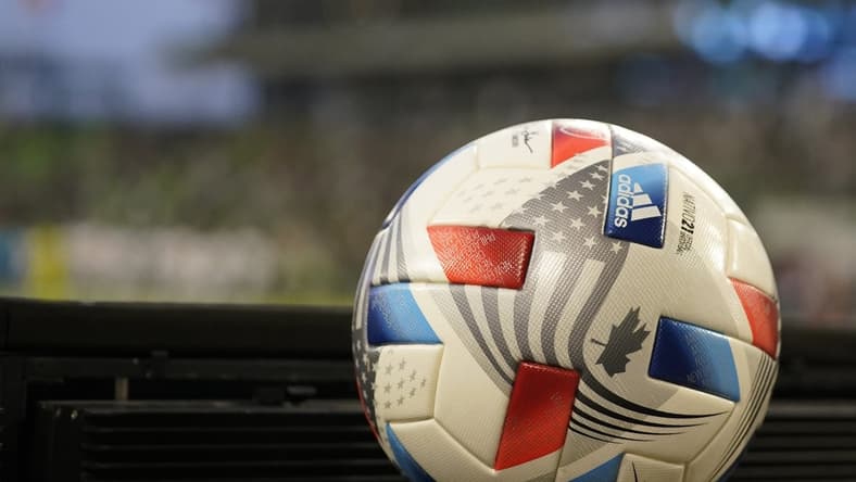 Aug 18, 2021; Austin, TX, Austin, TX, USA; A general view of the game ball prior to the match between the Vancouver Whitecaps and the Austin FC at  Q2 Stadium. Mandatory Credit: Scott Wachter-USA TODAY Sports