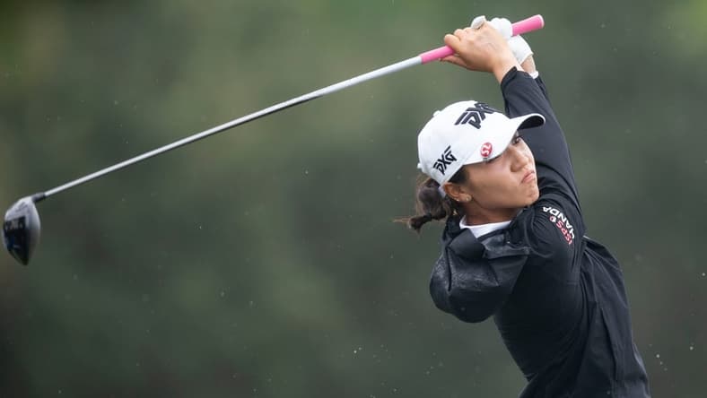 Lydia Ko (NZL) takes a swing off the tee on the 18th hole during the first round of the LPGA's CME Group Tour Championship, Thursday, Nov. 18, 2021, at Tibur  n Golf Club at the Ritz-Carlton Golf Resort in Naples, Fla.

LPGA's CME Group Tour Championship first round