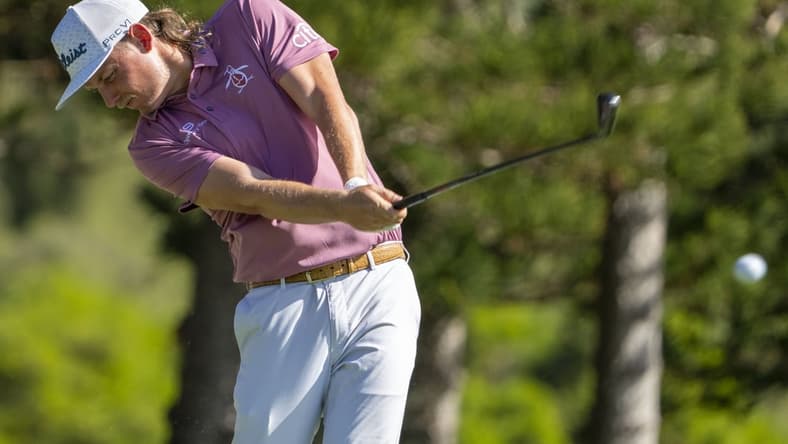 January 9, 2022; Maui, Hawaii, USA; Cameron Smith hits his tee shot on the second hole during the final round of the Sentry Tournament of Champions golf tournament at Kapalua Resort - The Plantation Course. Mandatory Credit: Kyle Terada-USA TODAY Sports