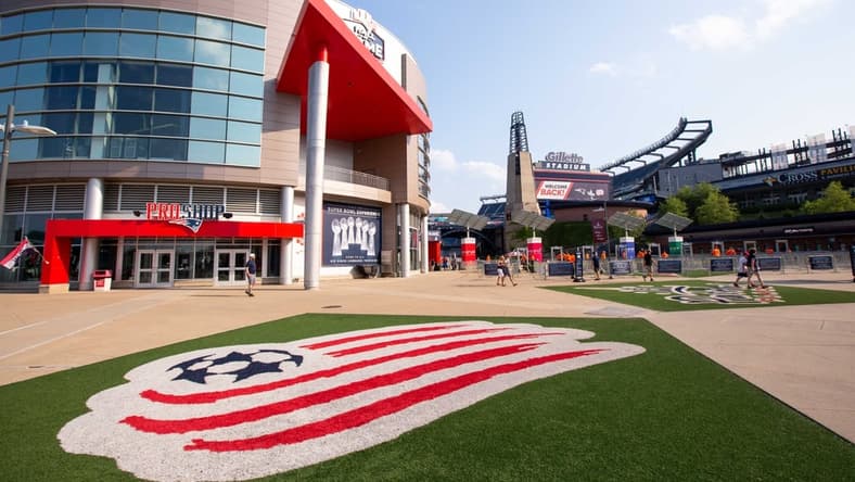 Jul 7, 2021; Foxborough, Massachusetts, USA; A general view of Gillette Stadium before the New England Revolution play the against the Toronto FC. Mandatory Credit: Paul Rutherford-USA TODAY Sports