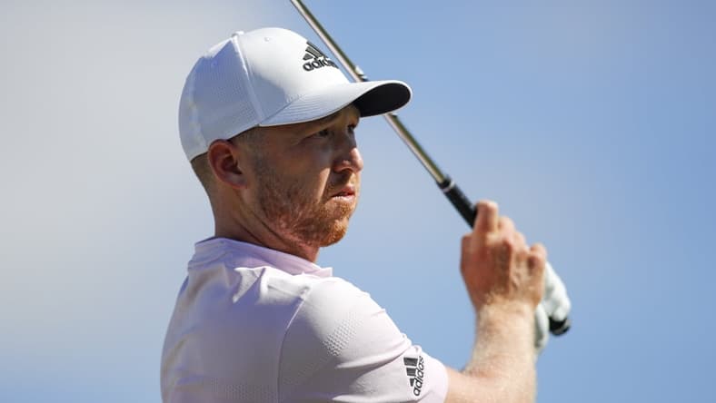 Feb 26, 2022; Palm Beach Gardens, Florida, USA; Daniel Berger plays his shot from the fourth tee during the third round of The Honda Classic golf tournament. Mandatory Credit: Sam Navarro-USA TODAY Sports