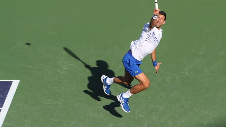 Novak Djokovic and Fabio Fognini play doubles against Lukasz Kubot and Marcelo Melo during the doubles semifinal match at the BNP Paribas Open in Indian Wells, March 15, 2019. 

Bnp Paribas Open March 15 6