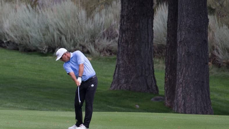 Cameron Beckman hits a chip shot during the Barracuda Championship PGA golf tournament at Montr ux Golf and Country Club in Reno, Nevada on Friday, July 26, 2019.
Barracuda Golf Friday 060
Cameron Beckman hits a chip shot during the Barracuda Championship PGA golf tournament at Montreux Golf and Country Club in Reno, Nevada on Friday, July 26, 2019.
