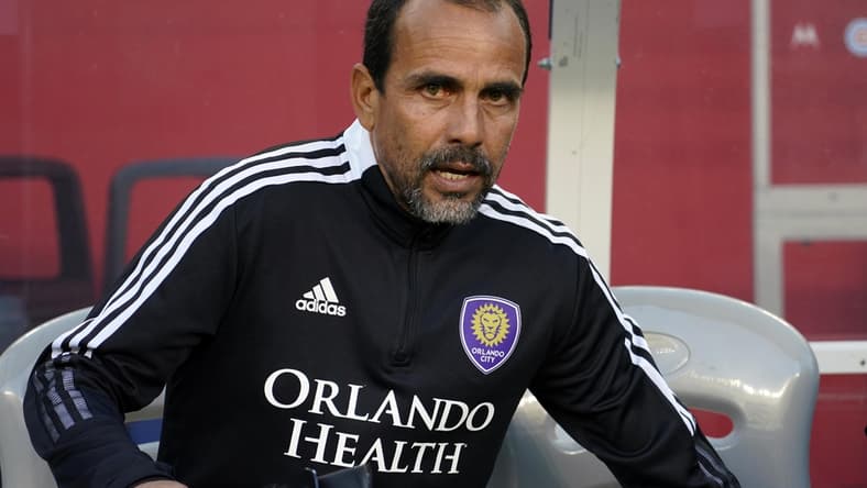 Mar 5, 2022; Chicago, Illinois, USA; Orlando City head coach Oscar Pareja during the first half against the Chicago Fire at Soldier Field. Mandatory Credit: Mike Dinovo-USA TODAY Sports