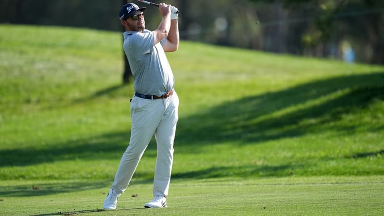 Mar 18, 2022; Palm Harbor, Florida, USA; Matthew NeSmith plays from the fairway on the 9th hole during the second round of the Valspar Championship golf tournament. Mandatory Credit: Jasen Vinlove-USA TODAY Sports