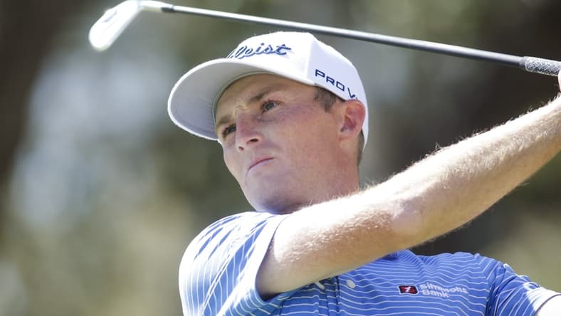 Mar 25, 2022; Austin, Texas, USA; Will Zalatoris tees off on the tenth during the third round of the World Golf Championships-Dell Technologies Match Play golf tournament. Mandatory Credit: Erich Schlegel-USA TODAY Sports