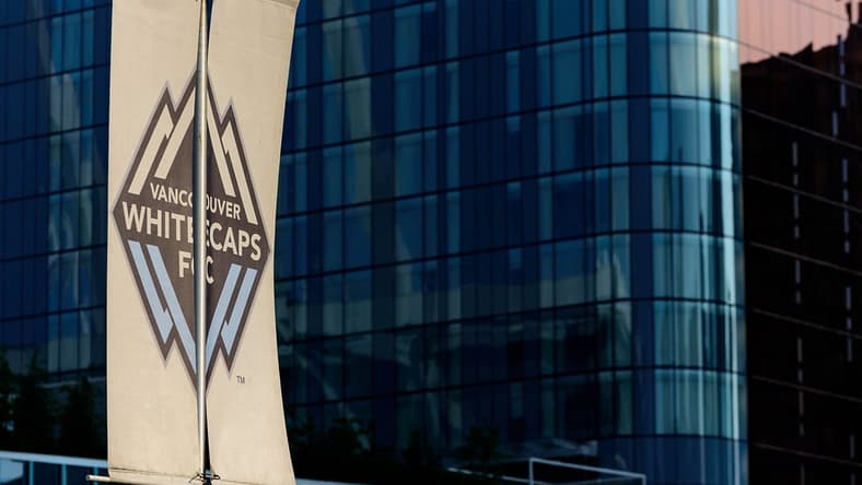 Jul 28, 2018; Vancouver, British Columbia, CAN; Vancouver Whitecaps banner outside BC Place Stadium before the start of the match between the Vancouver Whitecaps and the Minnesota United. Mandatory Credit: Anne-Marie Sorvin-USA TODAY Sports