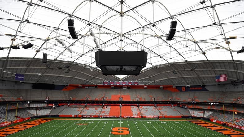 Oct 9, 2021; Syracuse, New York, USA; General view of the Carrier Dome prior to the game between the Wake Forest Demon Deacons and the Syracuse Orange. Mandatory Credit: Rich Barnes-USA TODAY Sports