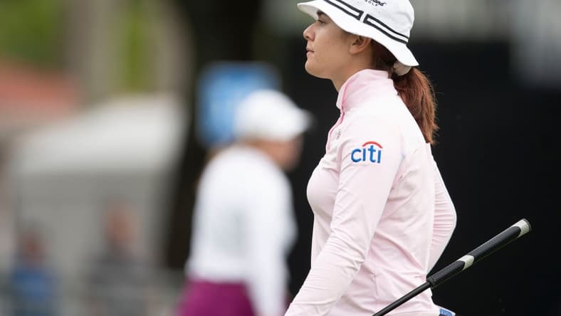 Hannah Green (AUS) walks on the green of the 18th hole during the first round of the LPGA's CME Group Tour Championship, Thursday, Nov. 18, 2021, at Tibur n Golf Club at the Ritz-Carlton Golf Resort in Naples, Fla.
LPGA's CME Group Tour Championship first round
