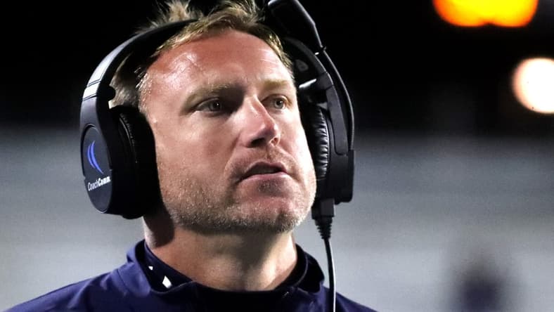 Old Dominion head football coach Ricky Rahne on the sidelines during the game against MTSU on Saturday, Nov. 20, 2021.

20 Mtsu Vold Dominion Football