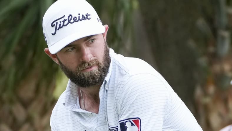 Apr 14, 2022; Hilton Head, South Carolina, USA; Cameron Young watches his tee shot during the first round of the RBC Heritage golf tournament. Mandatory Credit: David Yeazell-USA TODAY Sports