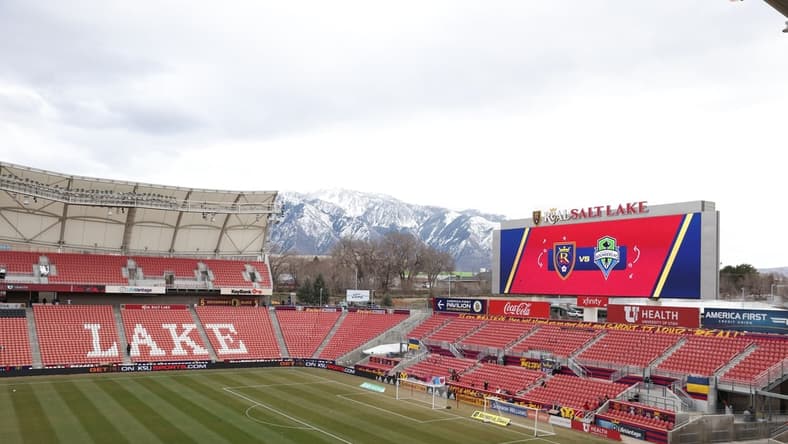 Mar 5, 2022; Sandy, Utah, USA; A general view of Rio Tinto Stadium prior to a match between Real Salt Lake and the Seattle Sounders FC. Mandatory Credit: Rob Gray-USA TODAY Sports