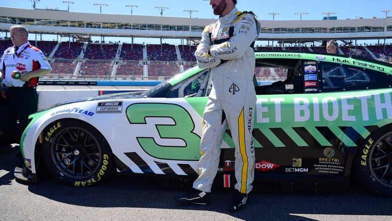 Mar 12, 2022; Avondale, Arizona, USA; NASCAR Cup Series driver Austin Dillon (3) during qualifying for the Ruoff Mortgage 500 at Phoenix Raceway. Mandatory Credit: Gary A. Vasquez-USA TODAY Sports