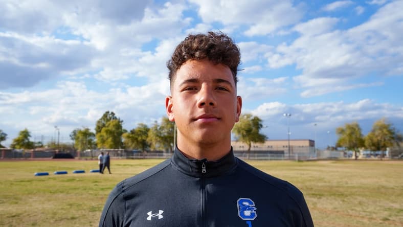 Sophomore quarterback, Dylan Raiola poses for a photo at Chandler High School's practice football fields on March 10, 2022, in Chandler, AZ.

High School Football Dylan Raiola