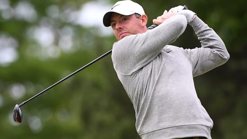 May 22, 2022; Tulsa, OK, USA; Rory McIlroy plays his shot from the seventh tee during the final round of the PGA Championship golf tournament at Southern Hills Country Club. Mandatory Credit: Orlando Ramirez-USA TODAY Sports