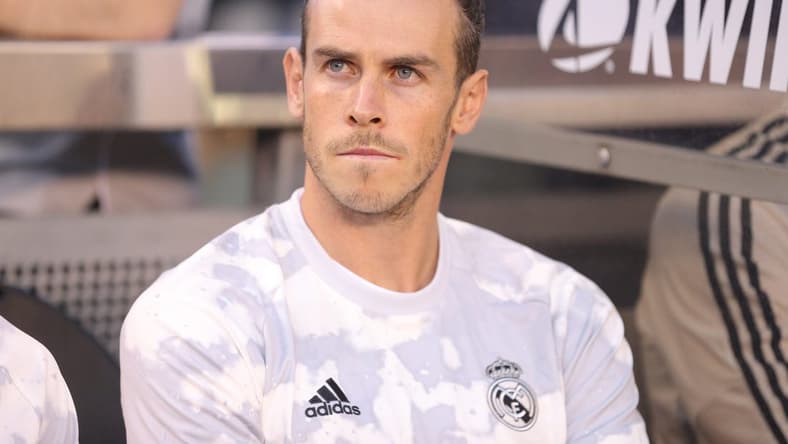 Jul 26, 2019; East Rutherford, NJ, USA; Real Madrid forward Gareth Bale (11) sits on the bench prior to an International Champions Cup soccer series match against Atletico de Madrid at MetLife Stadium. Mandatory Credit: Brad Penner-USA TODAY Sports