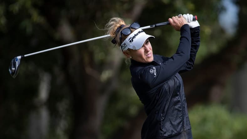 Natalie Gulbis tees off at the eighteen during the CME Group Tour Championship pro-am, Wednesday, Dec, 16, 2020, at the Tiburon Golf Club in North Naples, Florida.
Cme Group Tour Championship Pro Am