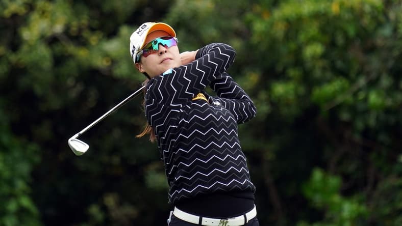 Jun 4, 2021; San Francisco, California, USA; In Gee Chun  plays her shot from the 15th tee during the second round of the U.S. Women's Open golf tournament at The Olympic Club. Mandatory Credit: Kyle Terada-USA TODAY Sports