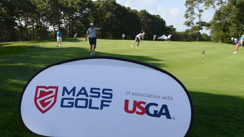 WEST YARMOUTH 8/25/21 Golfers warm up on the practice green at Bayberry Hills Golf Course which hosted a qualifier for the USGA Mid Amateur playing next month on Nantucket. Steve Heaslip/Cape Cod Times