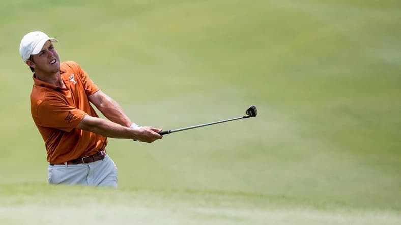 Pierceson Coody plays the ball at the 18th hole at the NCAA Austin Regional golf tournament at the University of Texas Golf Club on Wednesday, May 15, 2019.

Rbb Ncaa Golf