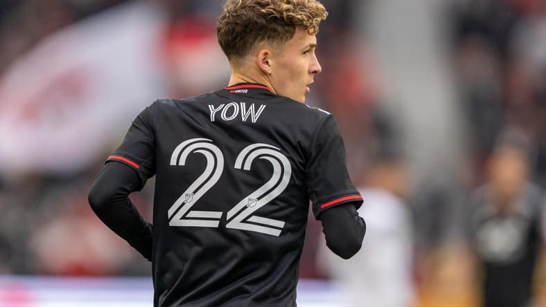 Mar 19, 2022; Toronto, Ontario, CAN; D.C. United forward Griffin Yow (22) looks on against Toronto FC at BMO Field. Mandatory Credit: Kevin Sousa-USA TODAY Sports