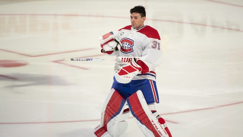 Montreal Canadiens goalie Carey Price skates prior to the start of the game against the Ottawa Senators at the Canadian Tire Centre.