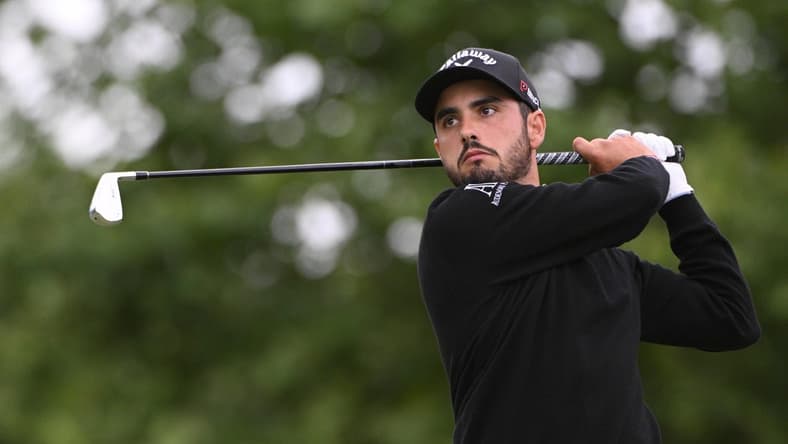 May 21, 2022; Tulsa, OK, USA; Abraham Ancer hits his tee shot on the 14th hole during the third round of the PGA Championship golf tournament at Southern Hills Country Club. Mandatory Credit: Orlando Ramirez-USA TODAY Sports