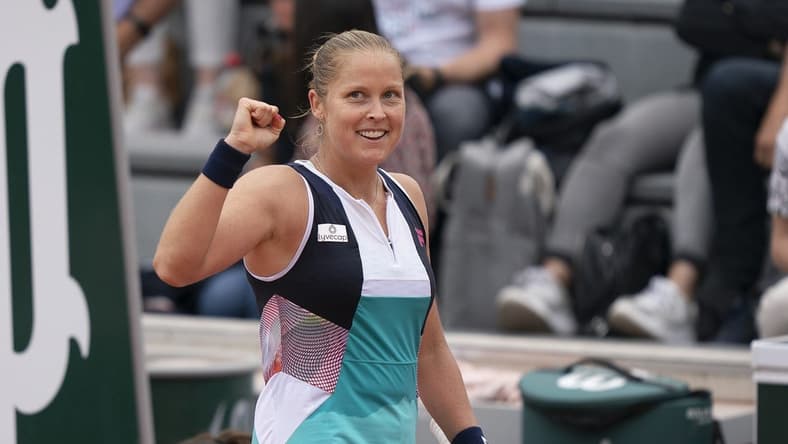 May 26, 2022; Paris, France; Shelby Rogers (USA) celebrates match point during her match against Danielle Collins (USA) on day five of the French Open at Stade Roland-Garros. Mandatory Credit: Susan Mullane-USA TODAY Sports