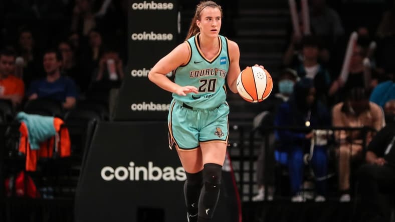 Jun 1, 2022; Brooklyn, New York, USA; New York Liberty guard Sabrina Ionescu (20) at Barclays Center. Mandatory Credit: Wendell Cruz-USA TODAY Sports
