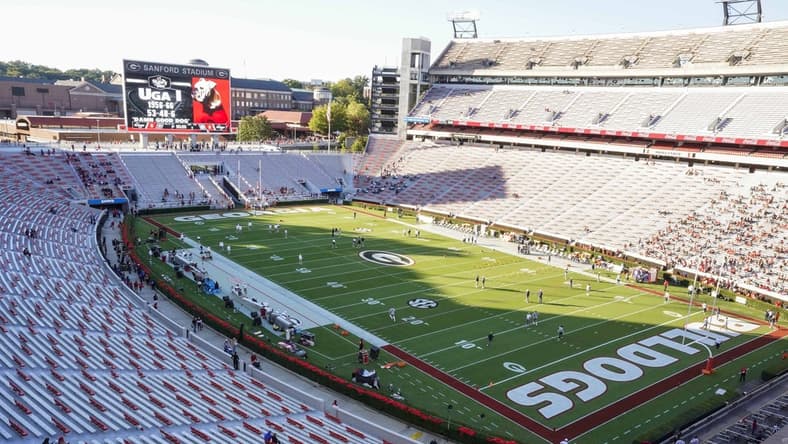 Oct 3, 2020; Athens, Georgia, USA;  A general view of the stadium prior to the game between the Georgia Bulldogs and the Auburn Tigers at Sanford Stadium. Mandatory Credit: Dale Zanine-USA TODAY Sports