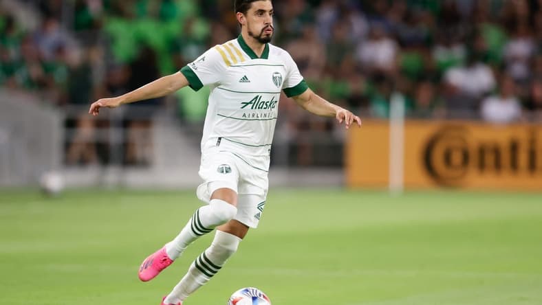Aug 21, 2021; Austin, TX, USA; Portland Timbers defender Josecarlos Van Rankin (2) against Austin FC at Q2 Stadium. Austin won 3-1. Mandatory Credit: Erich Schlegel-USA TODAY Sports